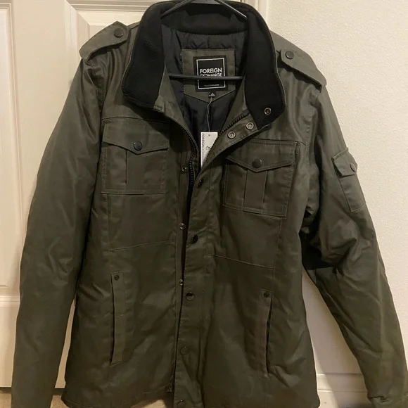 Veste Bomber Foreign Exchange Homme - Taille L Grise - Occasion Très Bon état